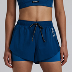 Bandit Running Women's Vento™ 2-in-1 Run Short - Ink Blue/Aegean