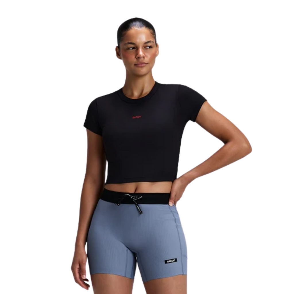 Bandit Running Women's Vituccia™ Cropped Performance Tee - Black