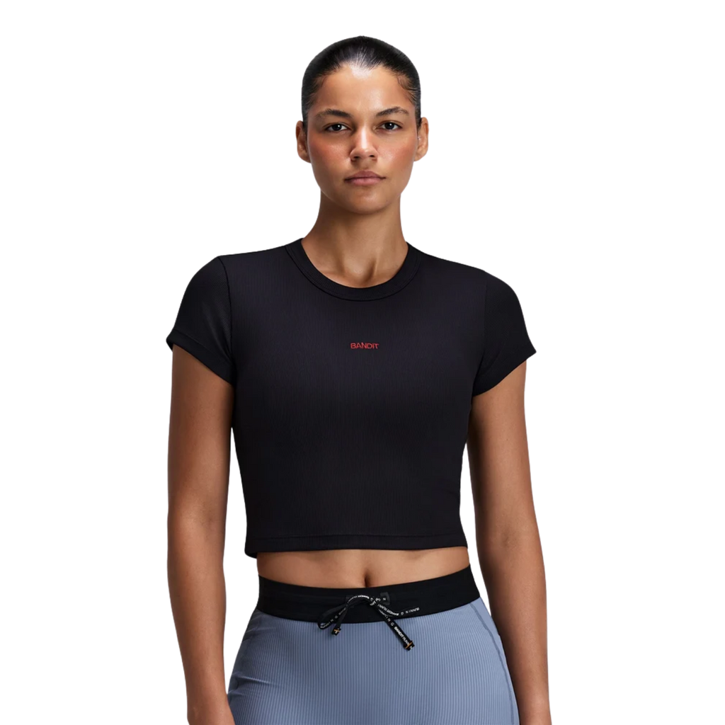 Bandit Running Women's Vituccia™ Cropped Performance Tee - Black