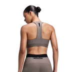 Bandit Running Women's Striped Cadence™ Scoop Neck T-Back Run Bra - Cocoa/Concrete Taupe
