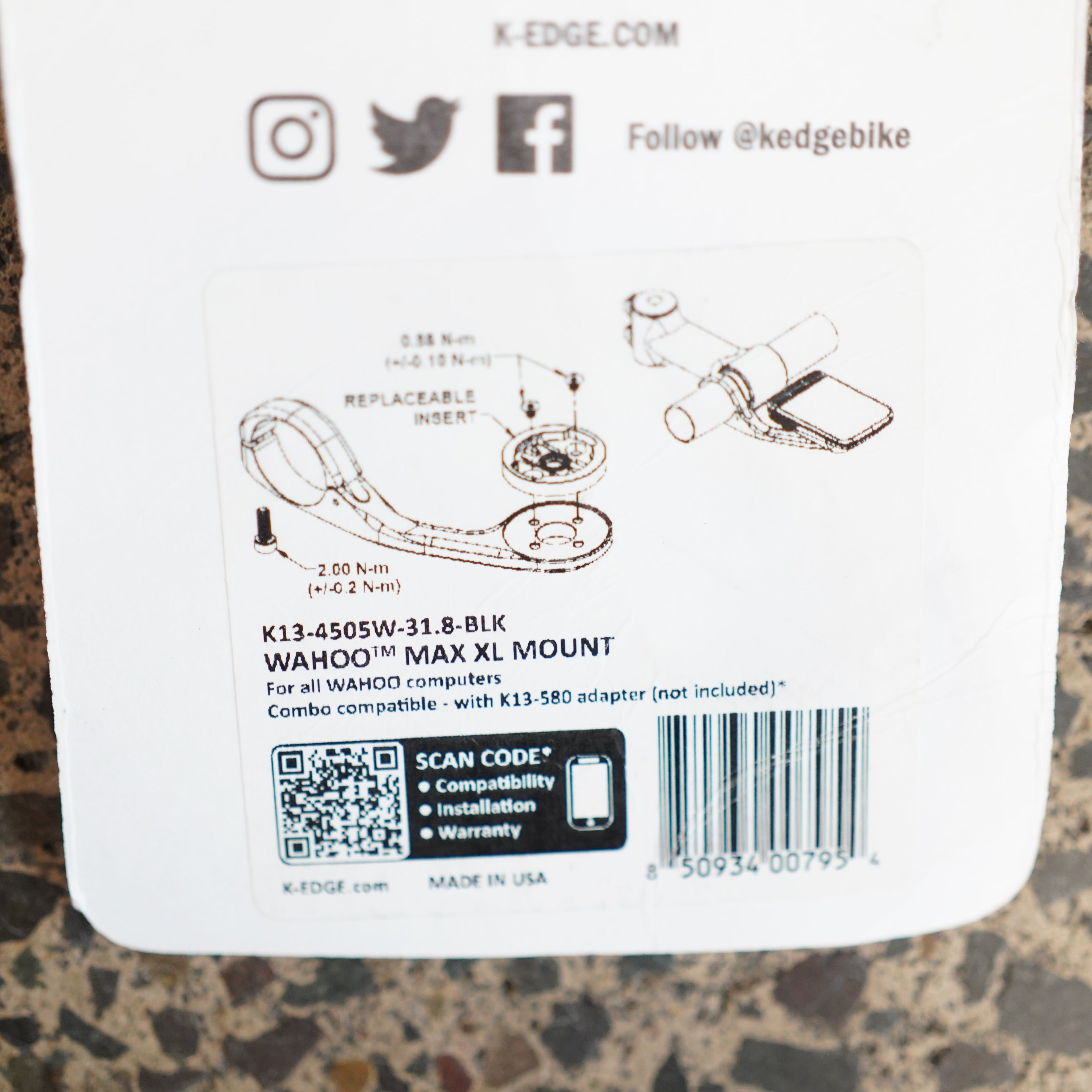 Preloved / K-Edge Max XL Mount - Wahoo