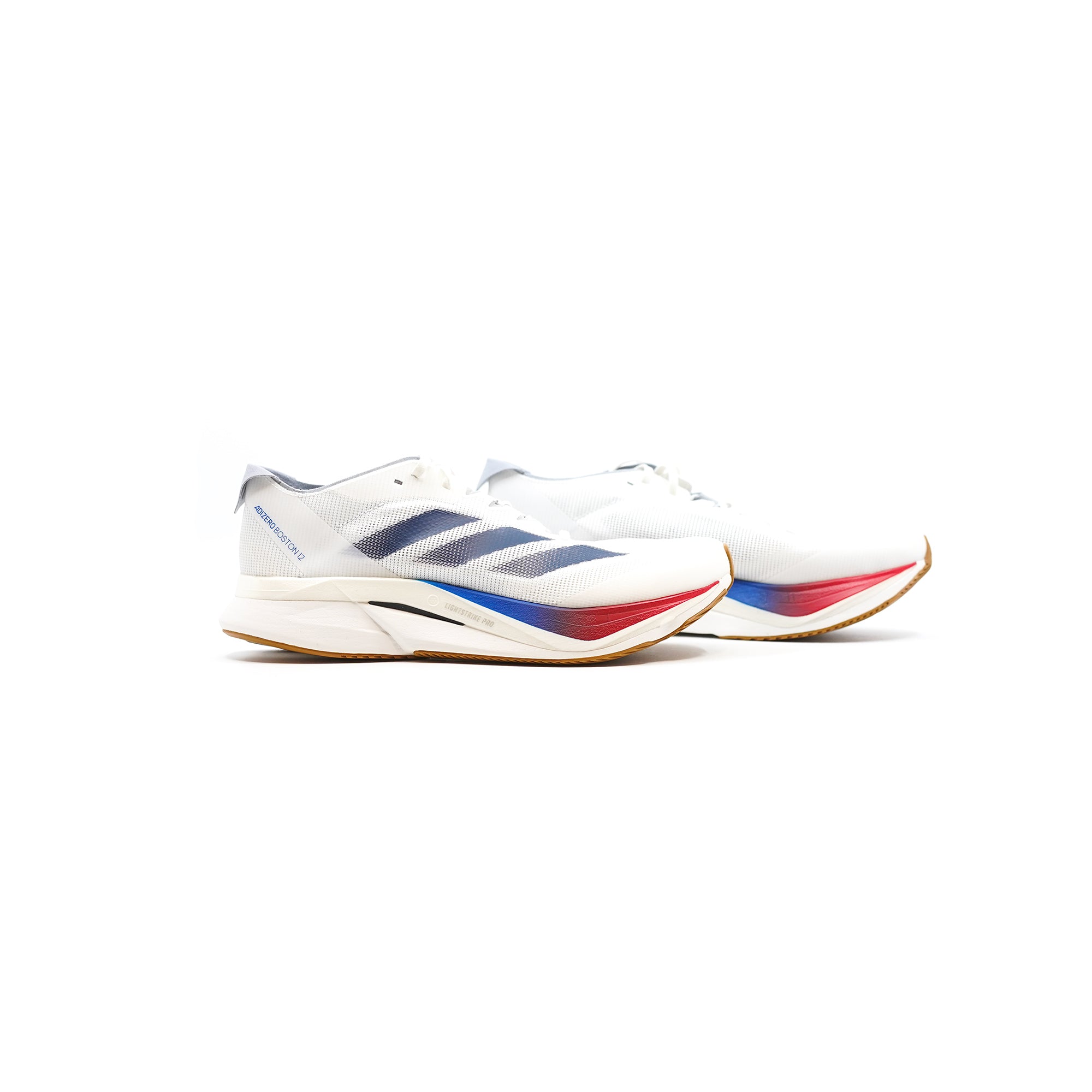 Adidas Adizero Boston 12 - Core White/Dark Blue/Pure Ruby