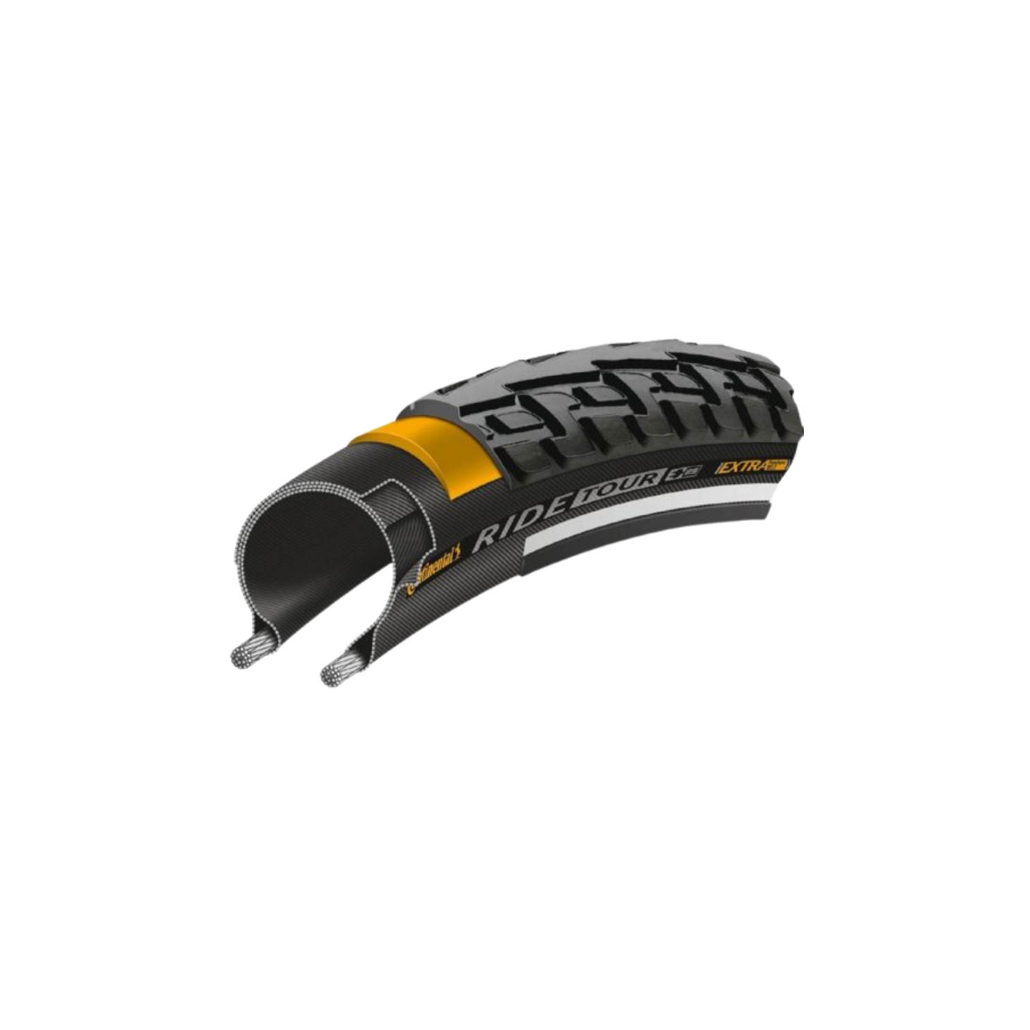 Continental Ride Tour Wire Bead Tyre - Black/Reflex