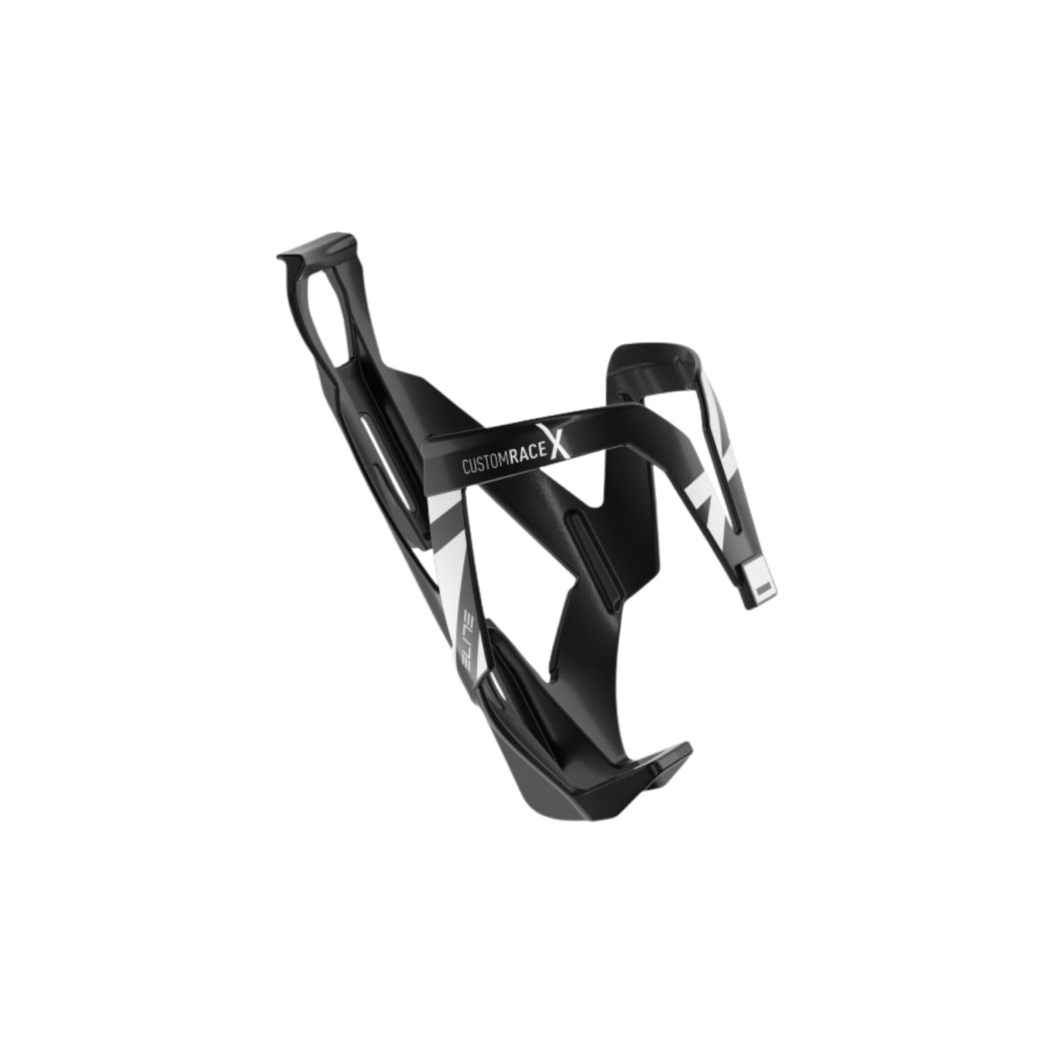 Elite Custom Race X Bottle Cage - Black/White Glossy