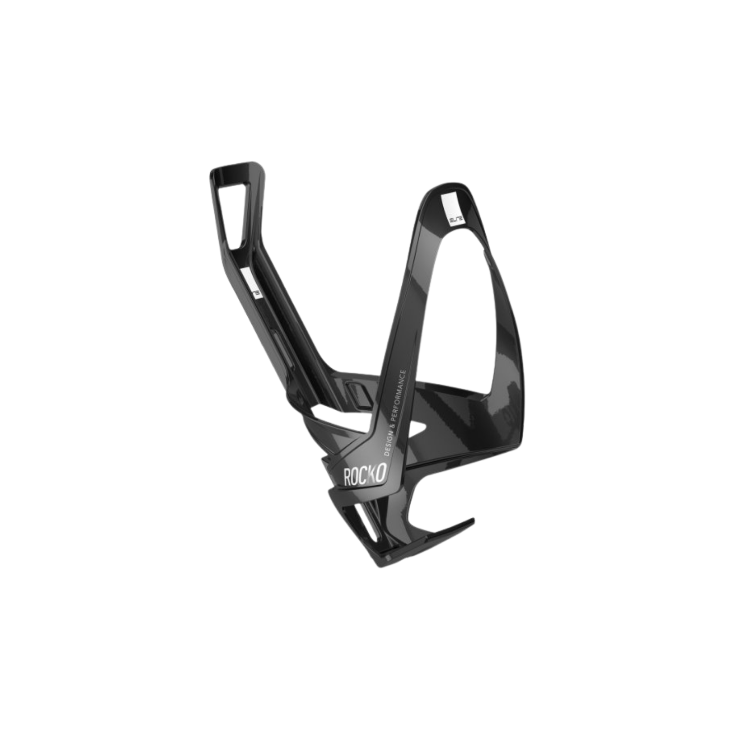 Elite Rocko Carbon Bottle Cage - Black/Glossy White