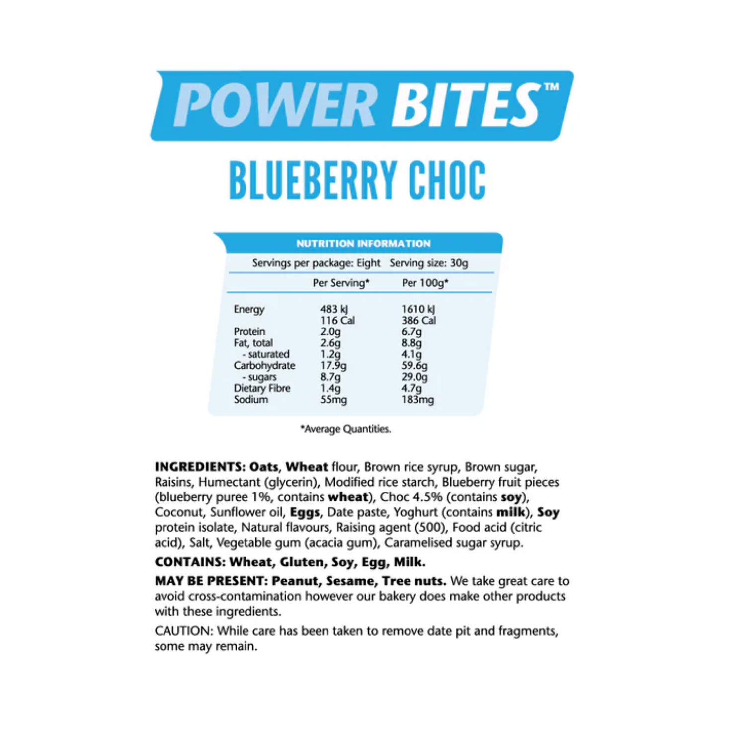 Em's Power Cookies Power Bites - Blueberry Choc