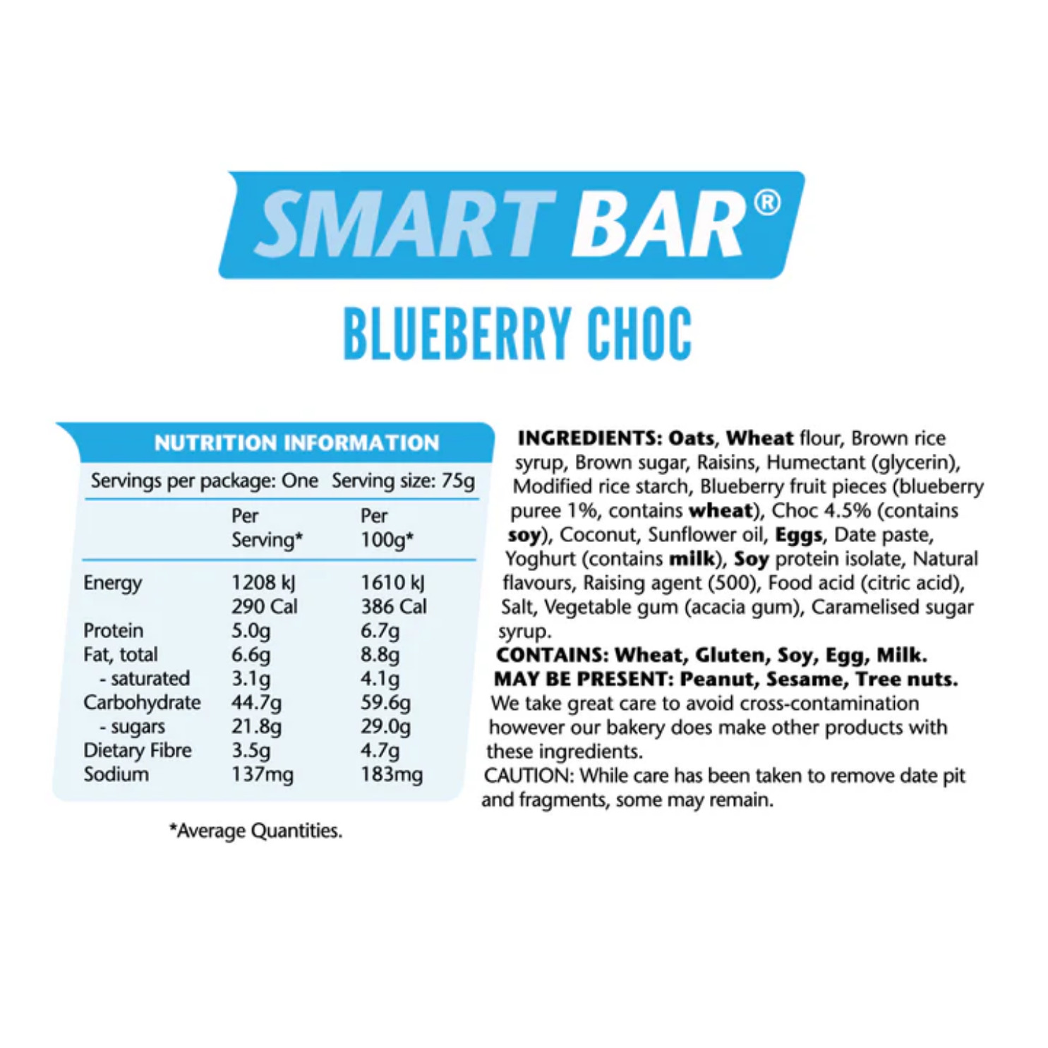 Em's Power Cookies Smart Bars - Blueberry Choc