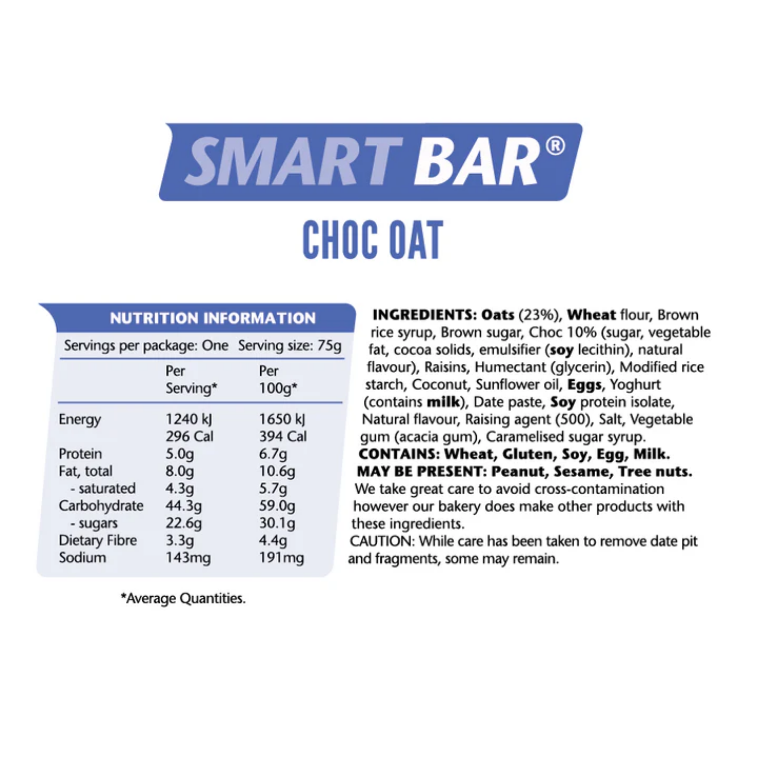 Em's Power Cookies Smart Bars - Chocolate Oat
