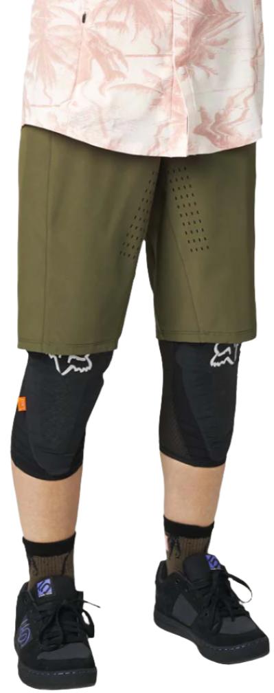 Fox WOMENS FLEXAIR LITE SHORT NO LINER - Olive Green FRONT