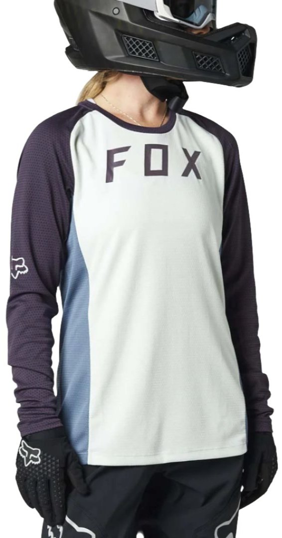 Fox WOMENS DEFEND LS JERSEY - Cloud Grey Front