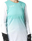 Fox WOMENS FLEXAIR LS JERSEY - Teal Front Facing Model right