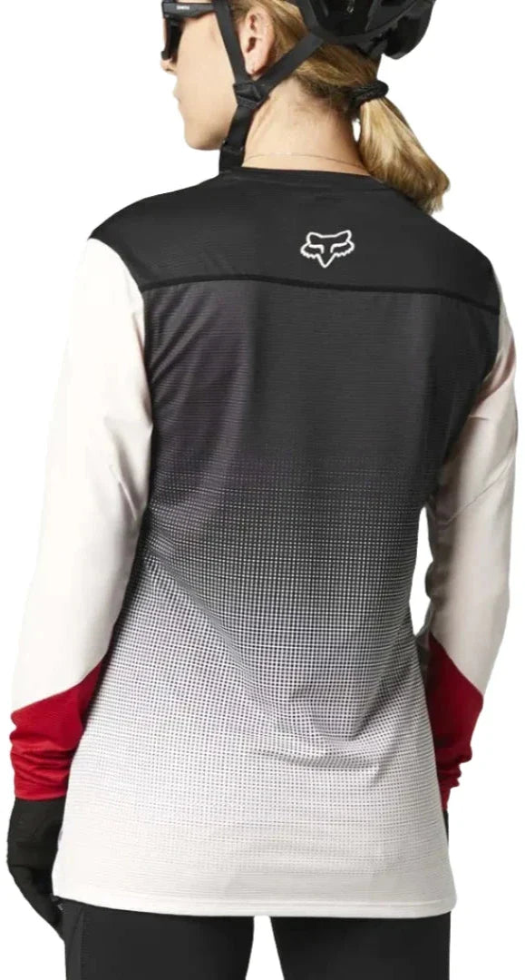 Fox WOMENS FLEXAIR LS JERSEY - Black/ Pink Back Facing Model