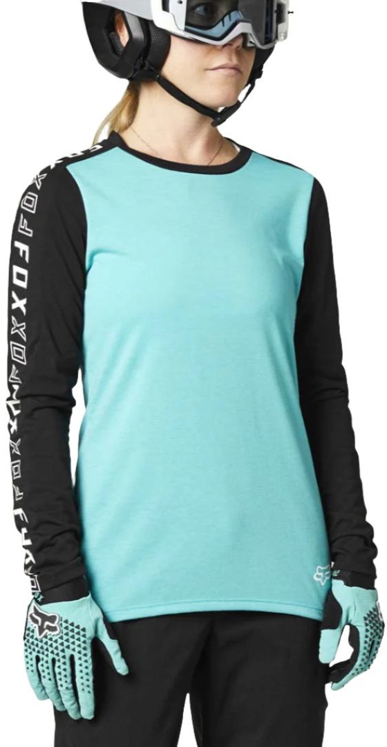 Fox WOMENS RANGER DR LS JERSEY - Teal Front Facing Model