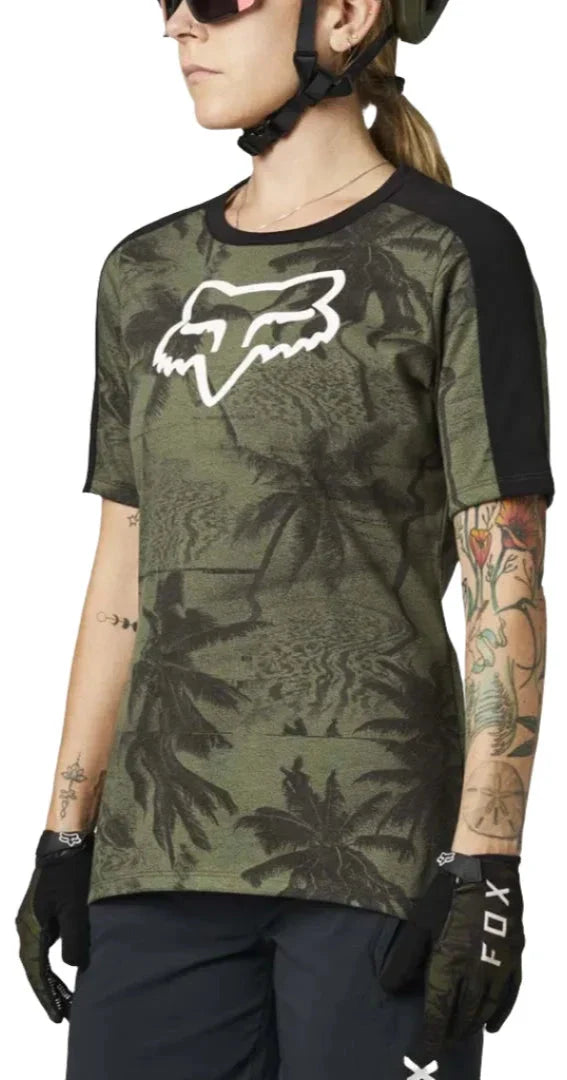 Fox WOMENS RANGER DR SS JERSEY SE - Olive Green Side Front