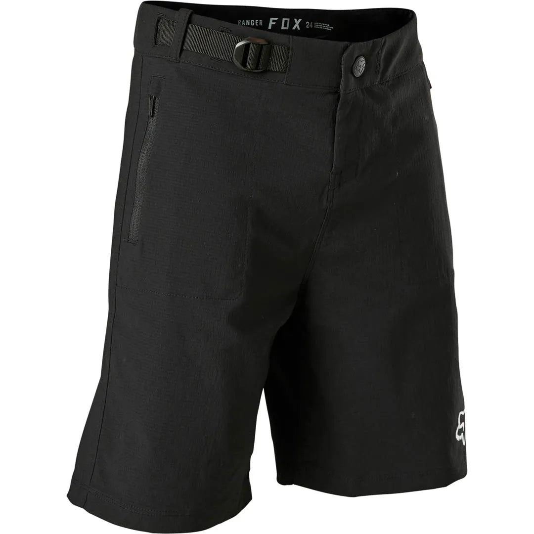 FOX YOUTH RANGER SHORT W/LINER - BLACK FRONT