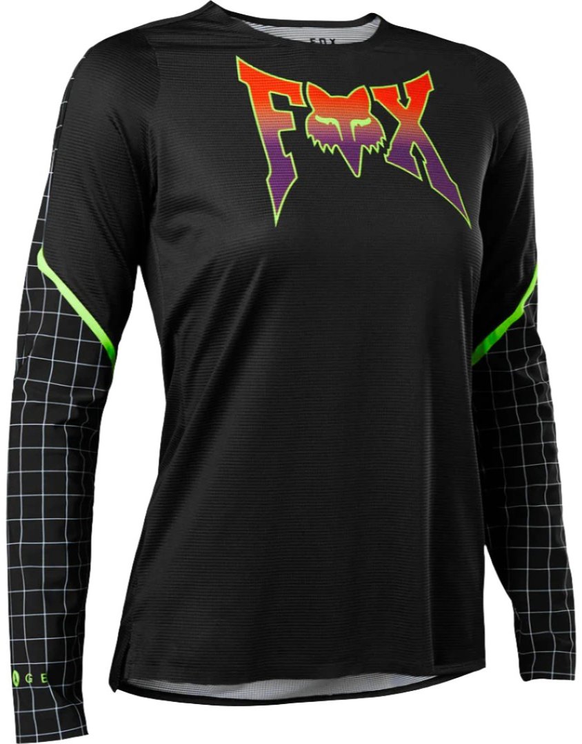 Fox WOMENS FLEXAIR LS JERSEY CELZ - Black Front