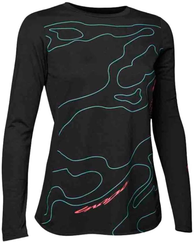 Fox WOMENS RANGER MID LS JERSEY LUNAR Black Front