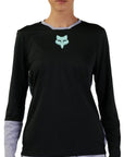 Fox WOMENS DEFEND RACE LS JERSEY - Black Front Facing Model