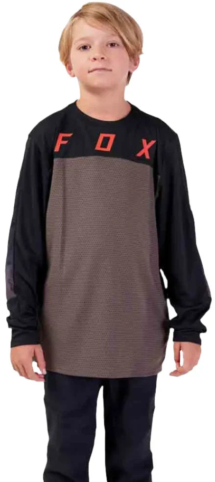 Fox YOUTH DEFEND LS JERSEY RACE - Dirt FRONT FACING MODEL