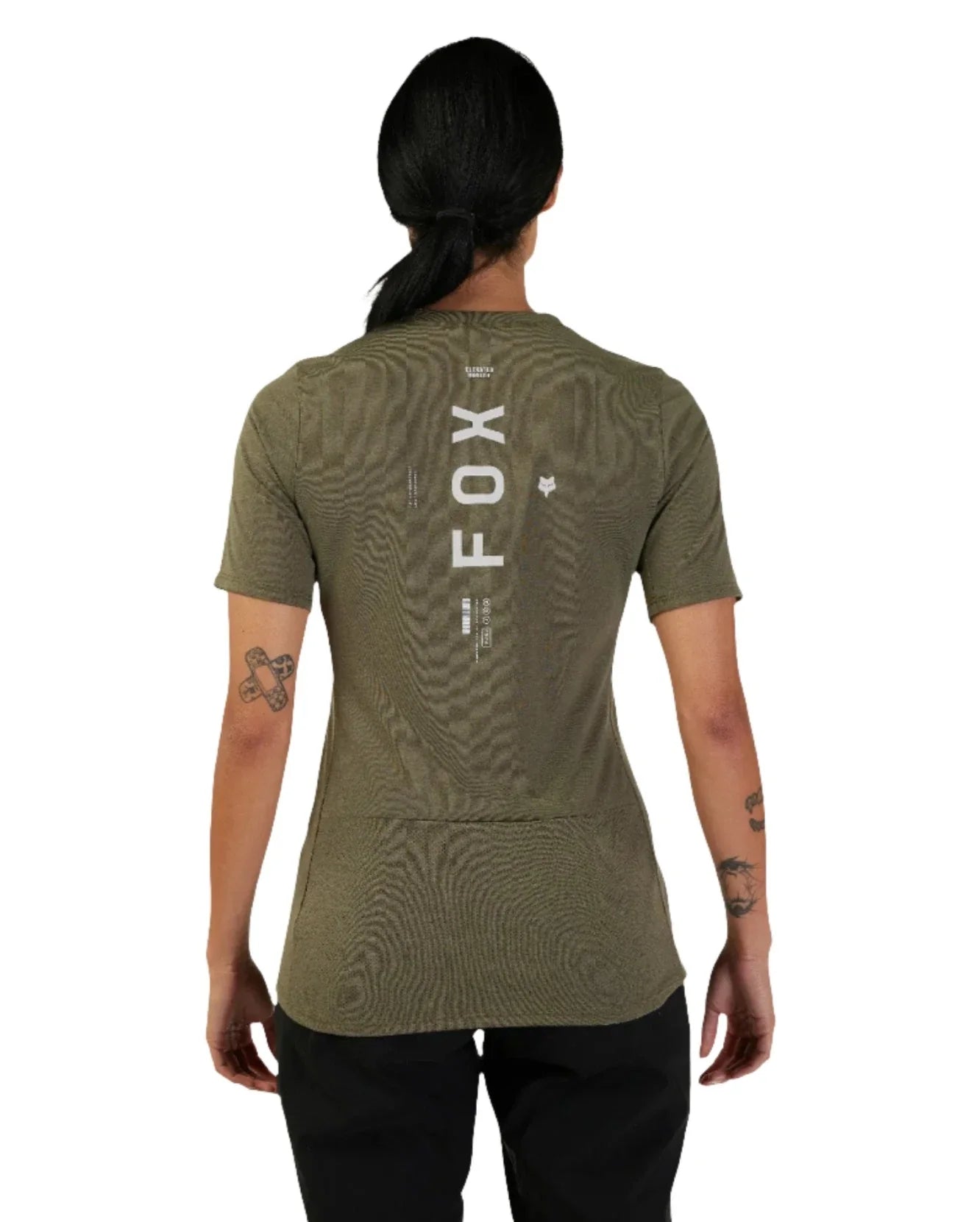 Fox WOMENS RANGER DR SS JERSEY ALYN - Olive Green Back Facing Model