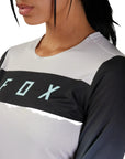 Fox WOMENS FLEXAIR LS RACE JERSEY - Vintage White FRONT PRINT