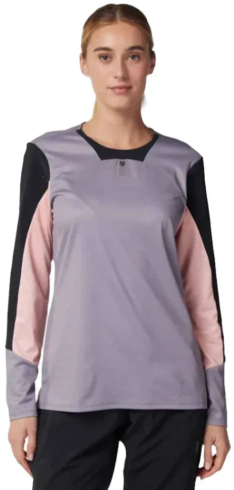 Fox WOMENS DEFEND LS JERSEY - Stone Front Facing Model