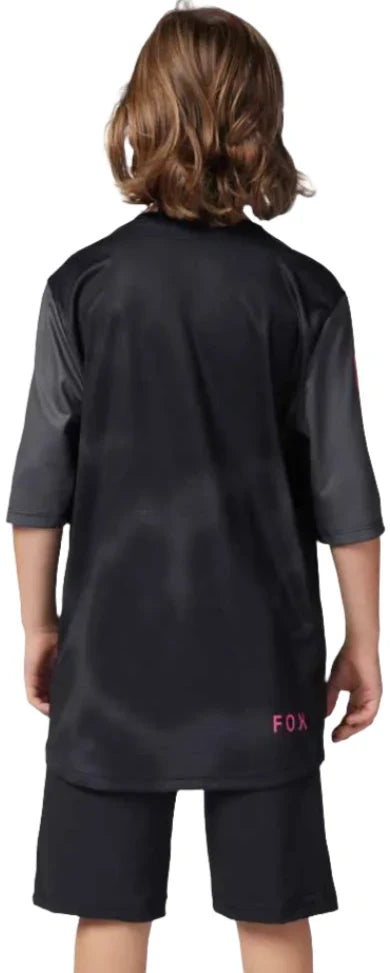 Fox YOUTH RANGER SS JERSEY TAUNT - Black BACK FACING MODEL