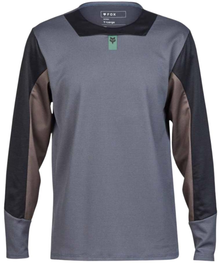 Fox Yth Defend LS Jersey - GRAPHITE FRONT