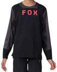 Fox YOUTH DEFEND LS JERSEY TAUNT - Black FRONT FACING MODEL