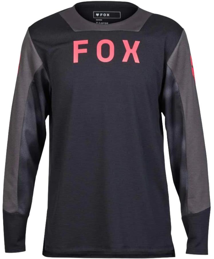 Fox YOUTH DEFEND LS JERSEY TAUNT - Black FRONT