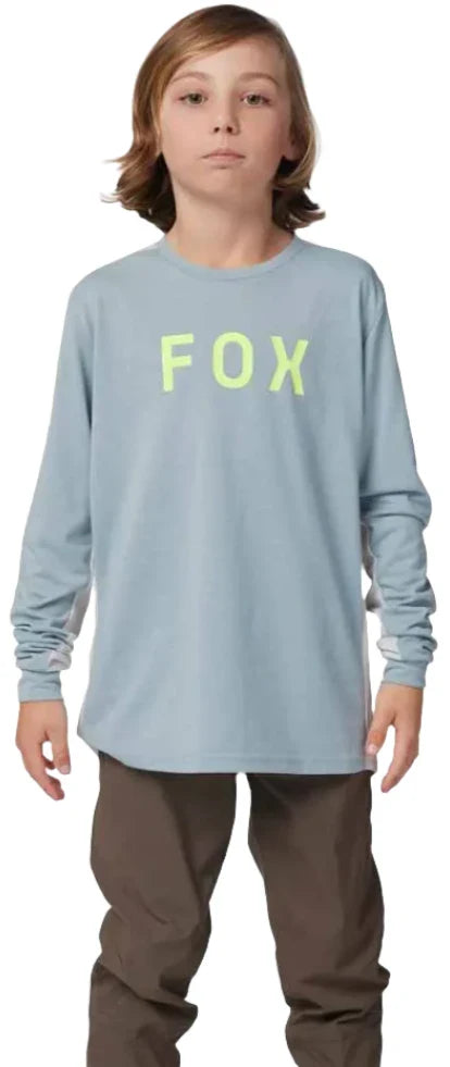 Fox YOUTH RANGER DR LS JERSEY RACE - Gunmetal FRONT FACING MODEL