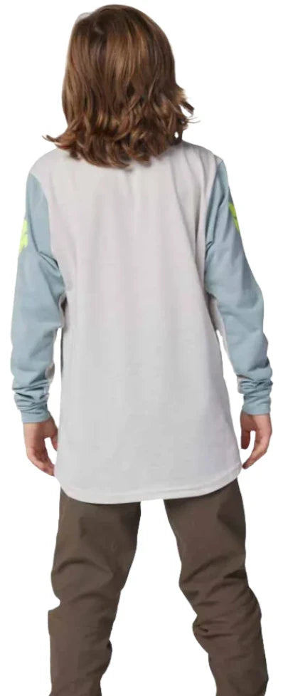 Fox YOUTH RANGER DR LS JERSEY RACE - Gunmetal BACK FACING MODEL