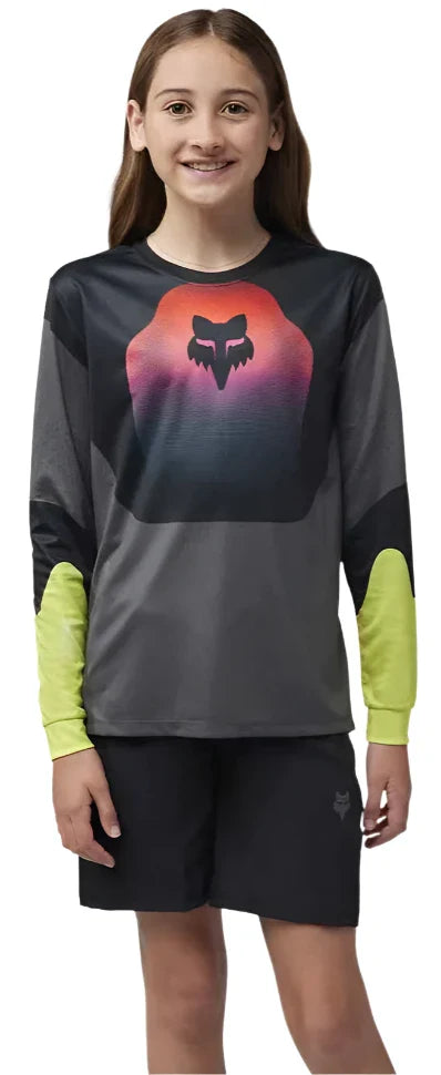 FOX YOUTH RANGER LS JERSEY REVISE - BLACK/PINK FRONT