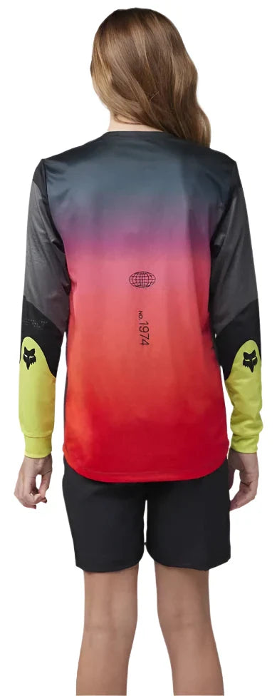 FOX YOUTH RANGER LS JERSEY REVISE - BLACK/PINK BACK