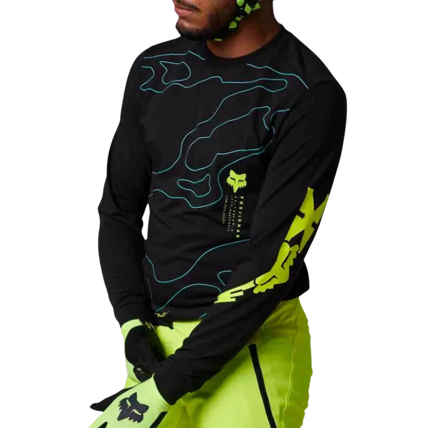 Fox Ranger Dr Md Ls Jersey Lunar - Black