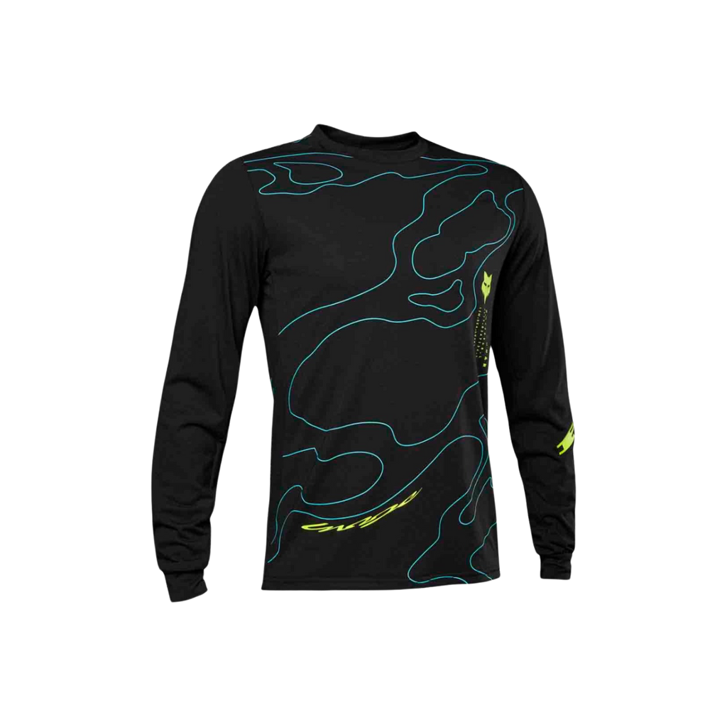 Fox Ranger Dr Md Ls Jersey Lunar - Black