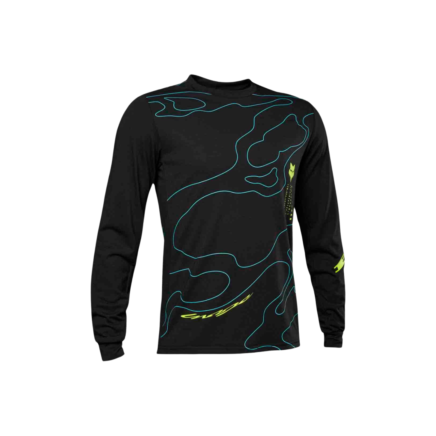 Fox Ranger Dr Md Ls Jersey Lunar - Black