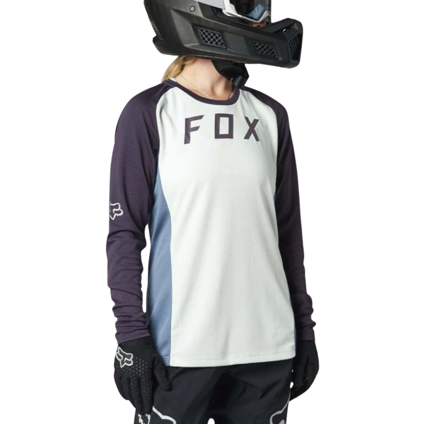 Fox Womens Defend Ls Jersey - Cloud Grey