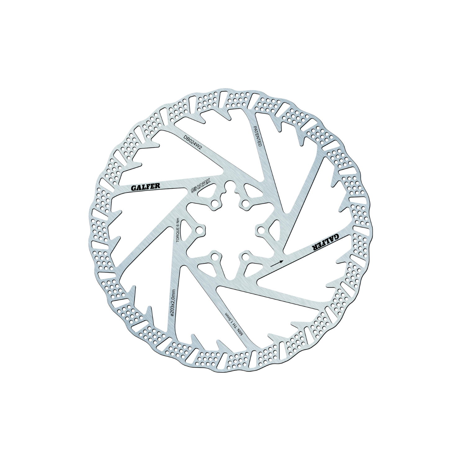 Galfer Shark MTB Disc Rotor - 6-bolt (2.0mm)