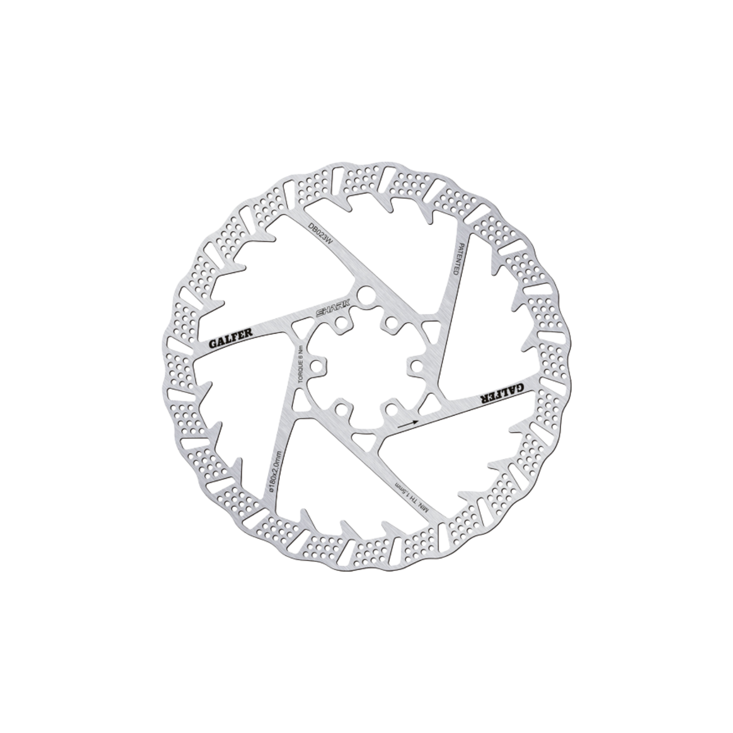 Galfer Shark MTB Disc Rotor - 6-bolt (2.0mm)