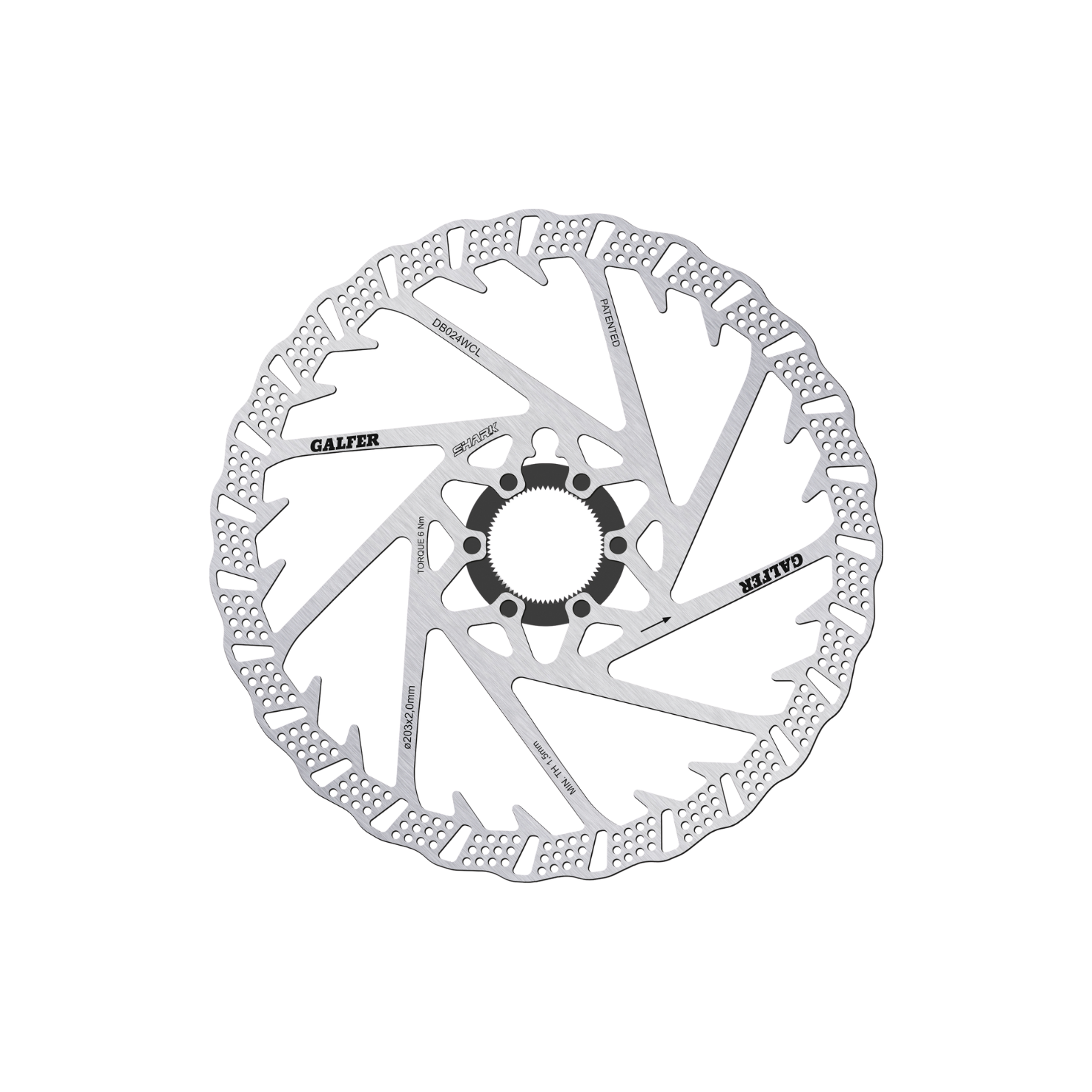 Galfer Shark MTB Disc Rotor - Centrelock (2.0mm)