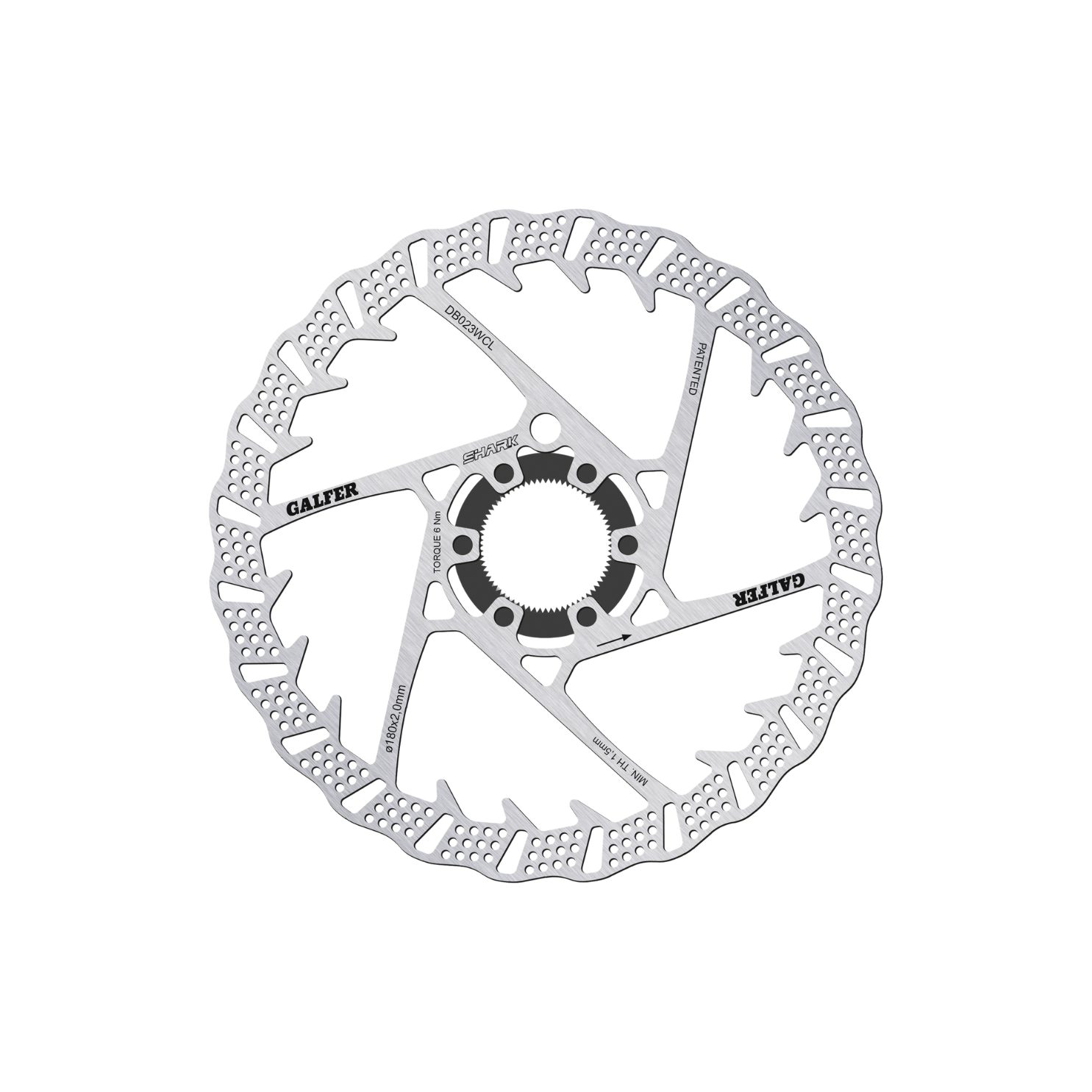 Galfer Shark MTB Disc Rotor - Centrelock (2.0mm)