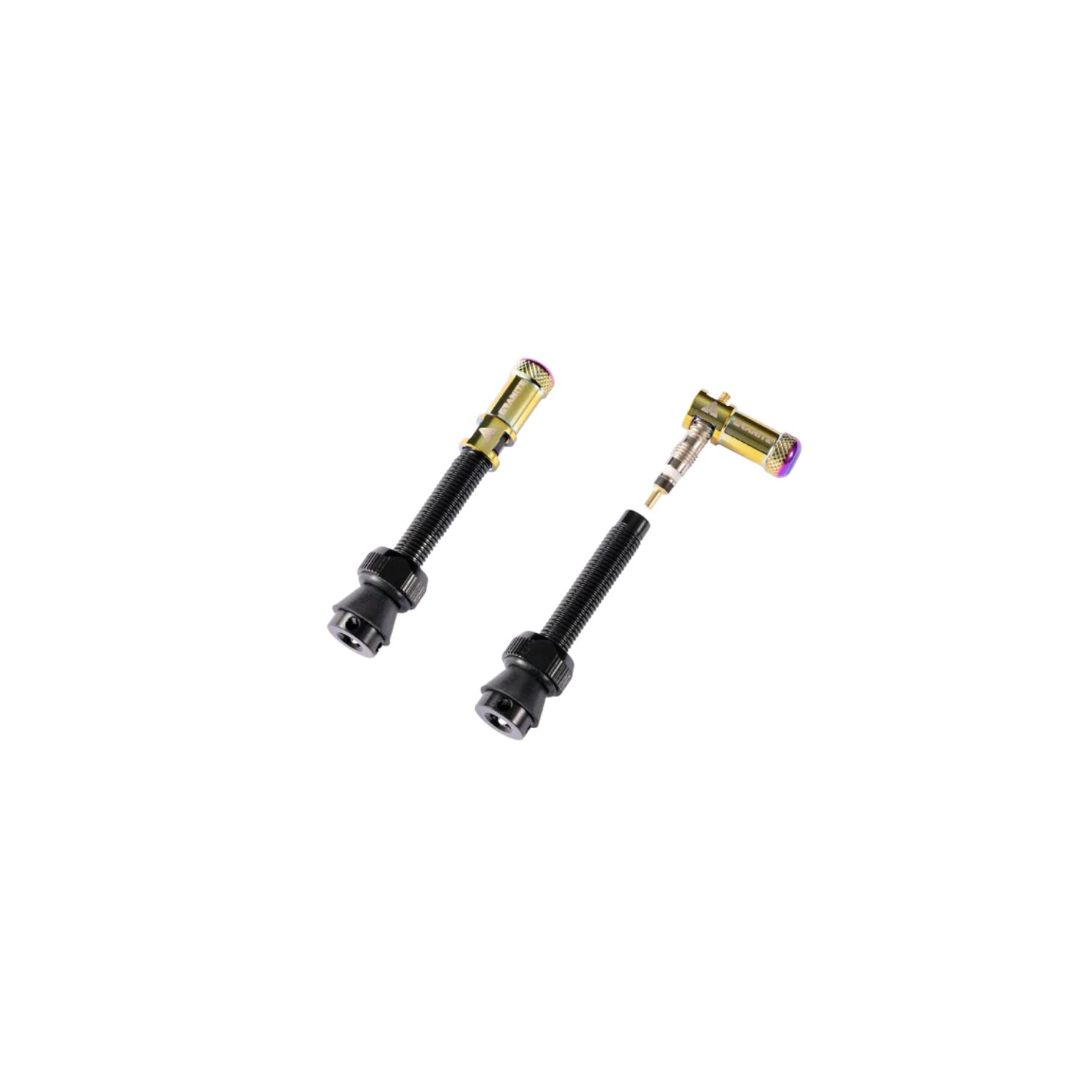 Granite Design Juicy Presta Valve Cap Kit - Black/Oil Slick