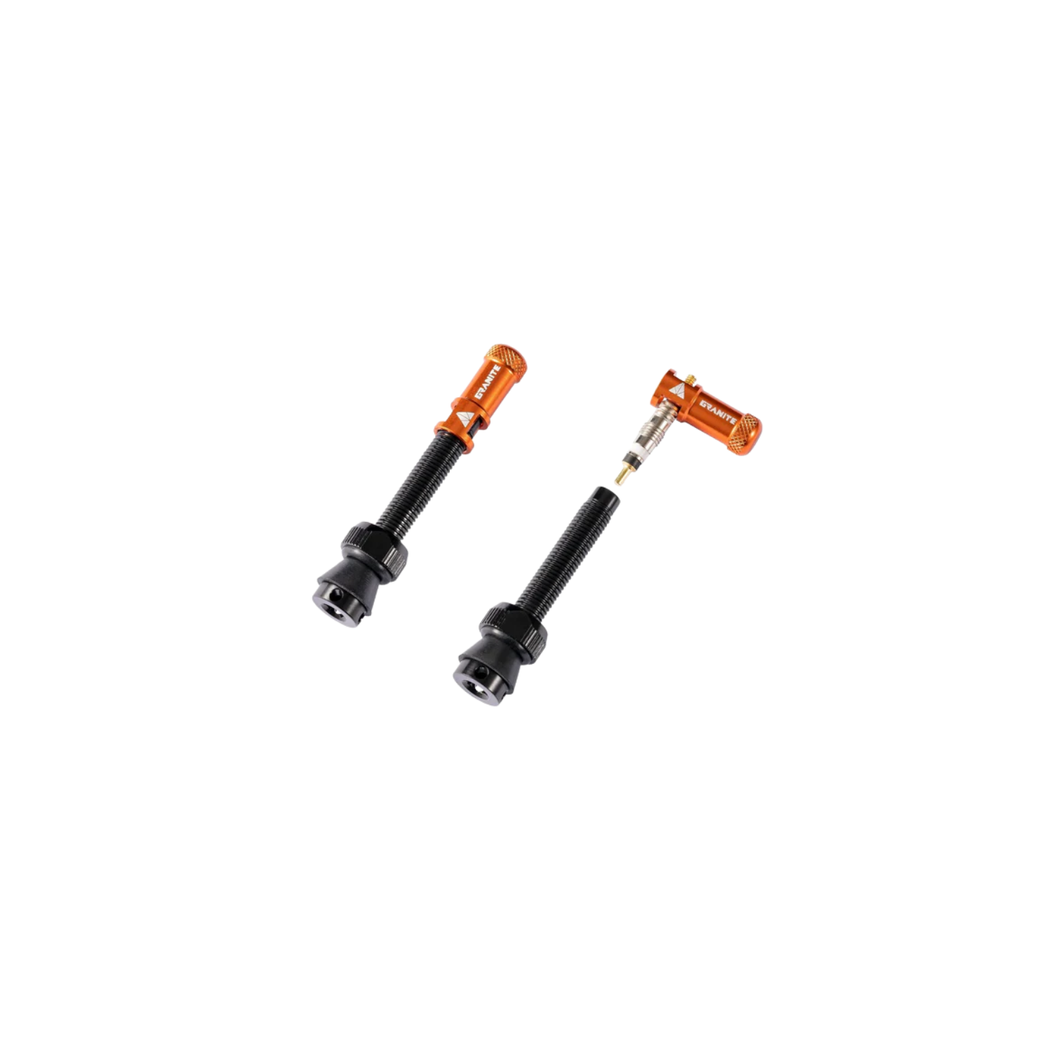 Granite Design Juicy Presta Valve Cap Kit - Black/Orange