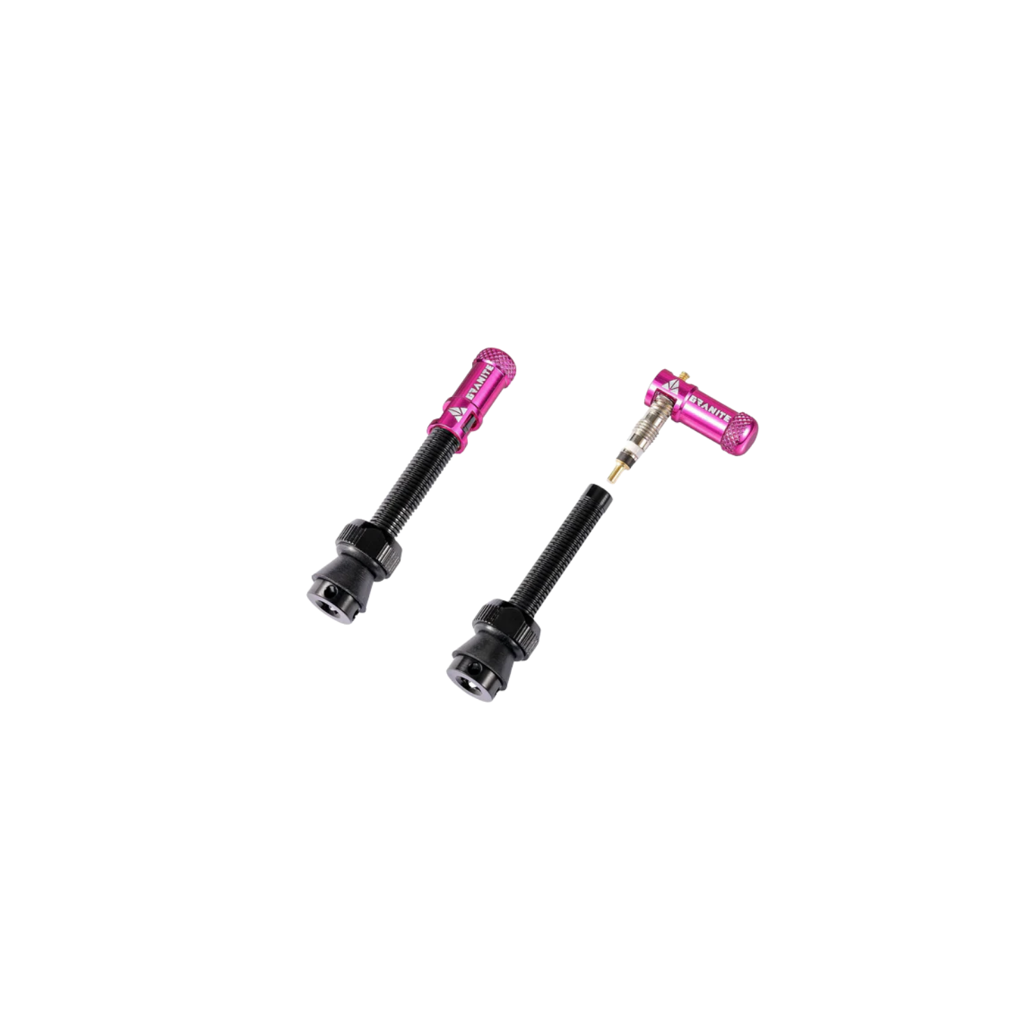 Granite Design Juicy Presta Valve Cap Kit - Black/Pink