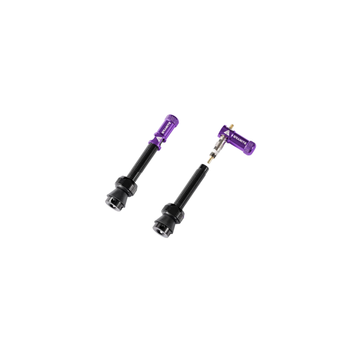 Granite Design Juicy Presta Valve Cap Kit - Black/Purple