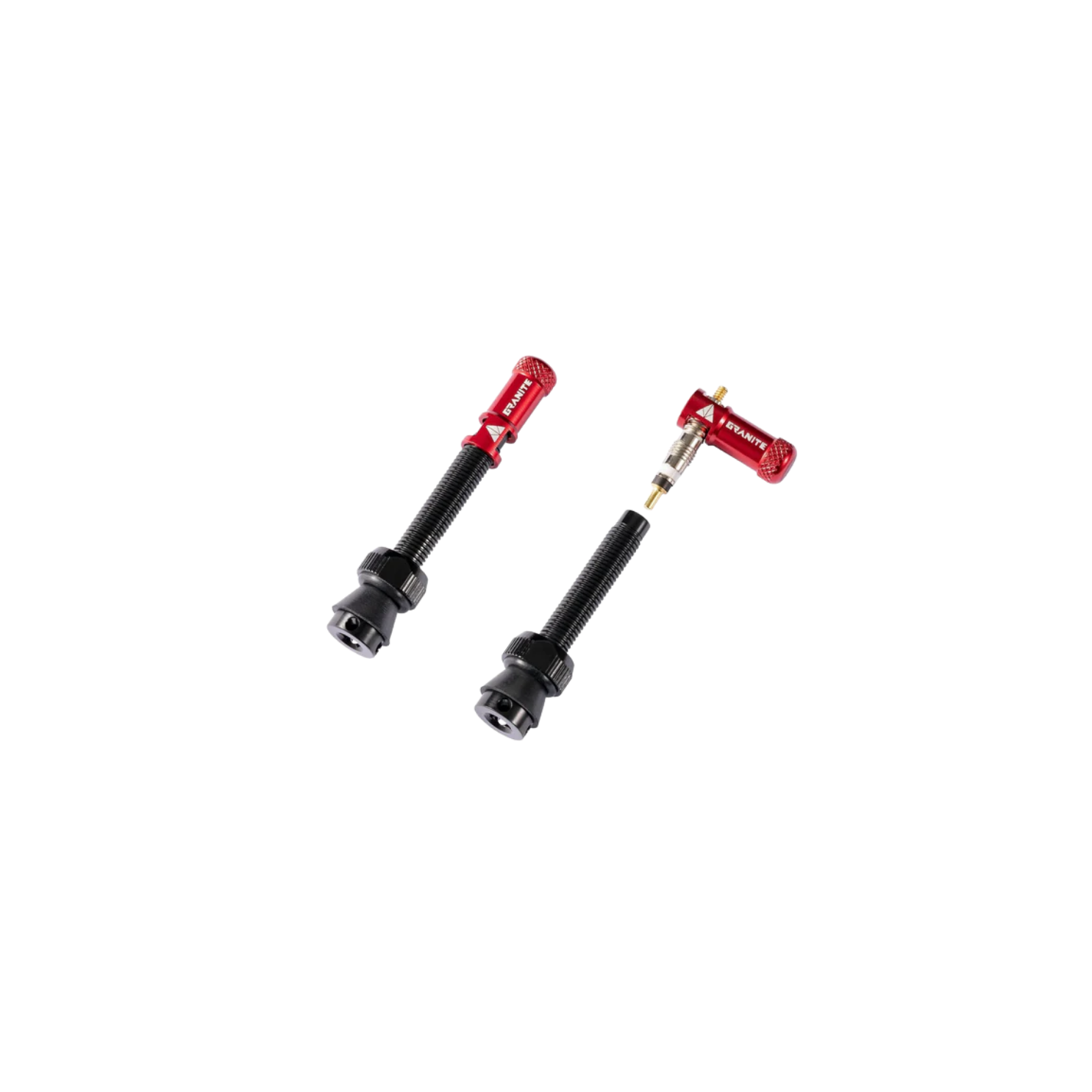 Granite Design Juicy Presta Valve Cap Kit - Black/Red