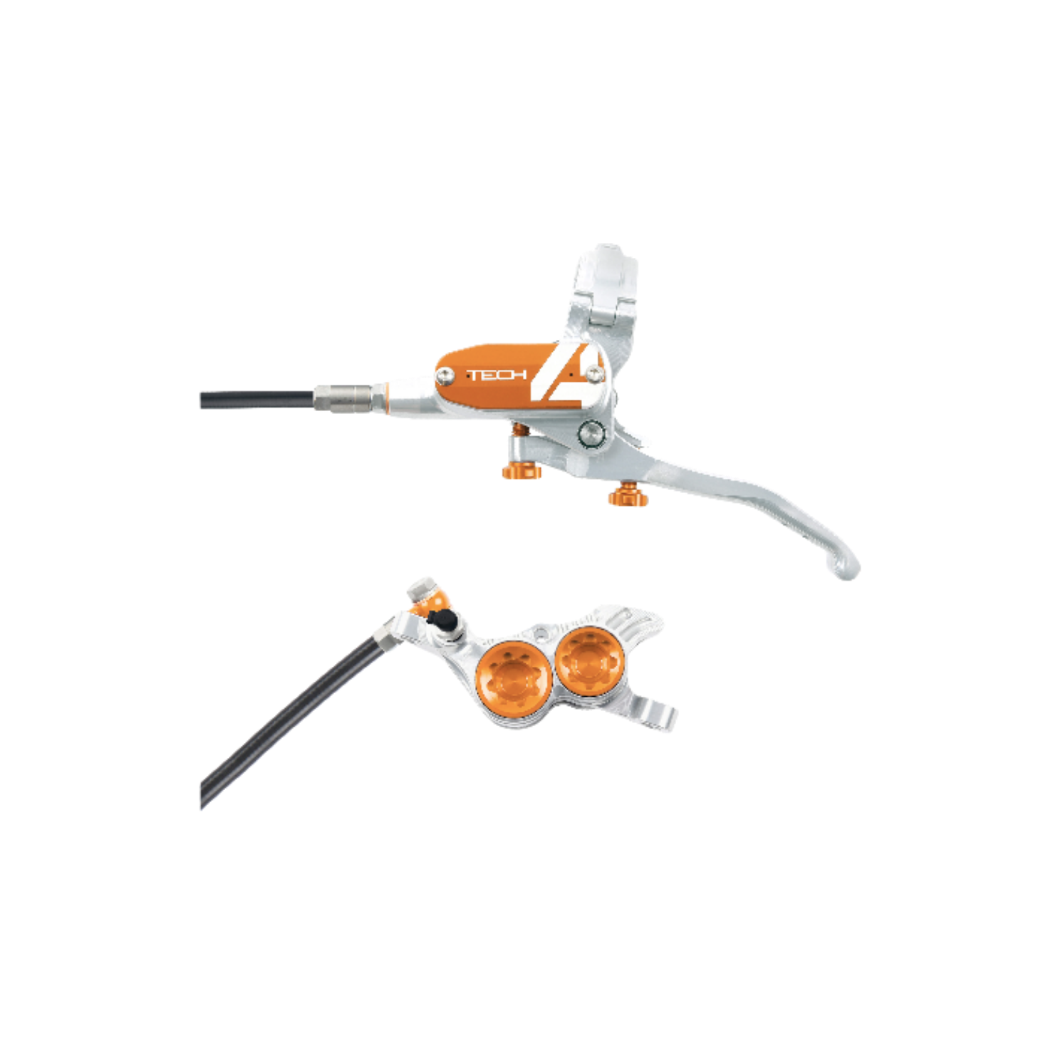 Hope Tech4 V4 Brake - Silver/Orange