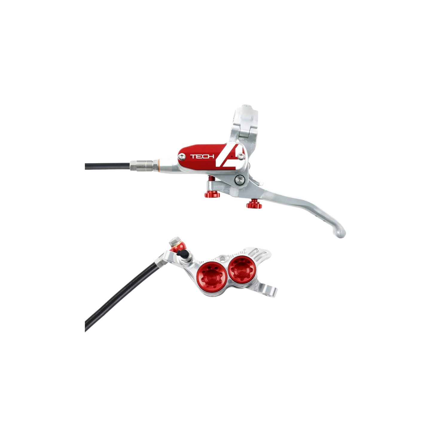 Hope Tech4 V4 Brake - Silver/Red