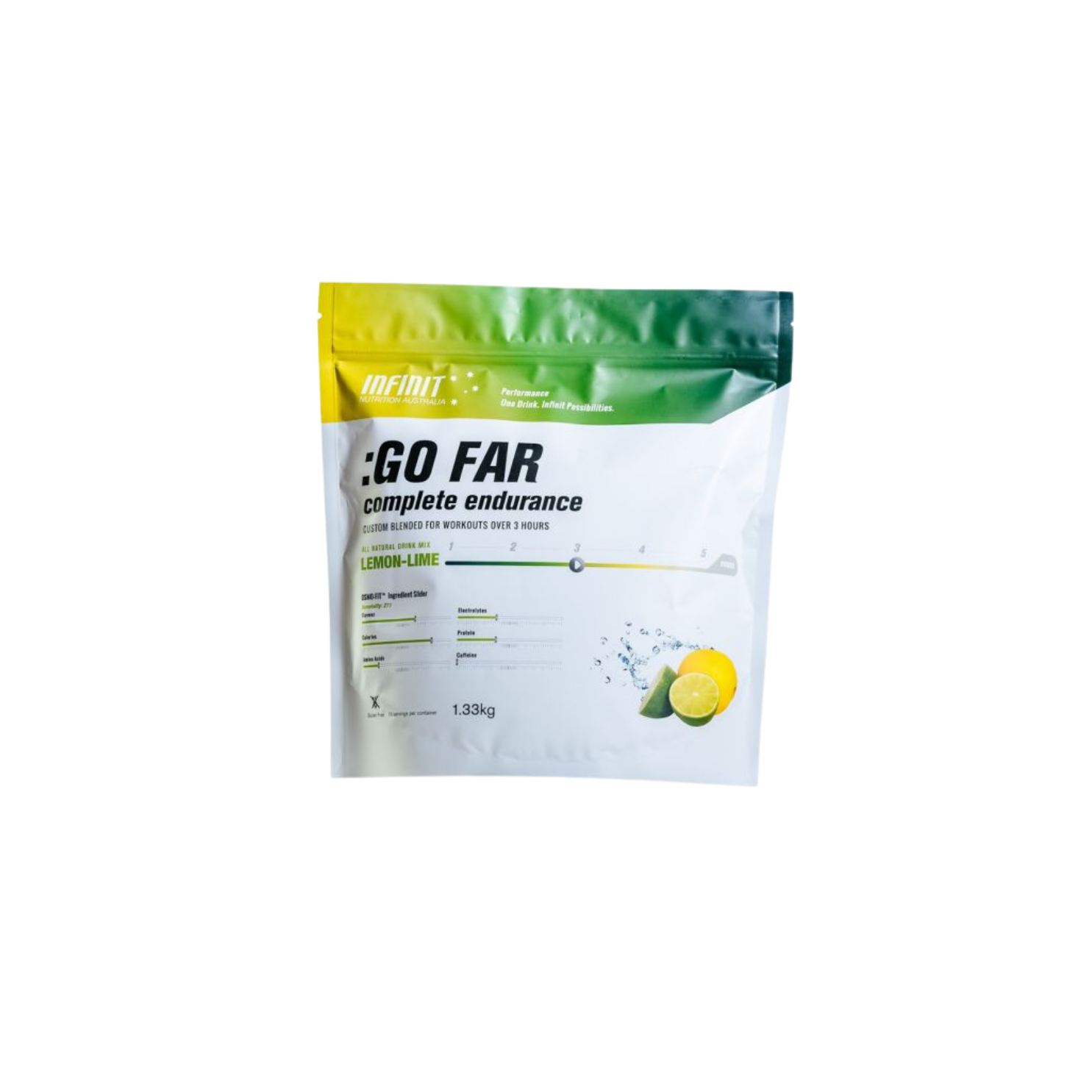Infinit Nutrition Go Far Drink Mix Bag - Lemon Lime - 1.33kg
